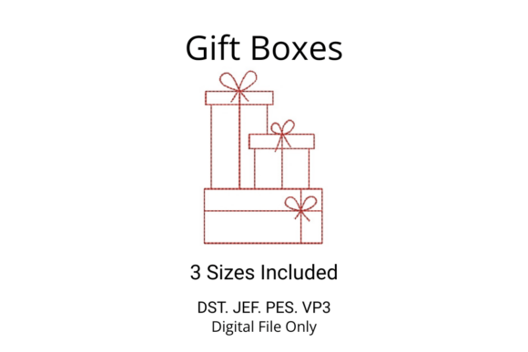 Gift Boxes - Redwork Embroidery Review