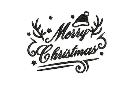 Merry Christmas Calligraphy with Santa Hat & Antlers Review