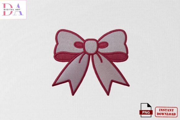 Pink Ribbon Bow Embroidery PNG Review